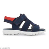 Blue leather and PVC Velcro closure casual sandals for kids, perfect for active play